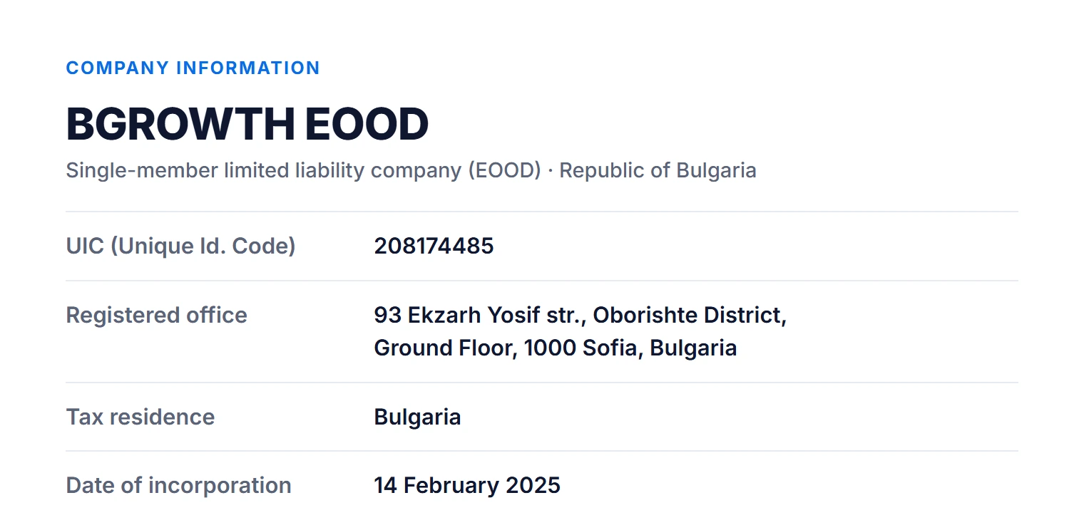 Company registration details