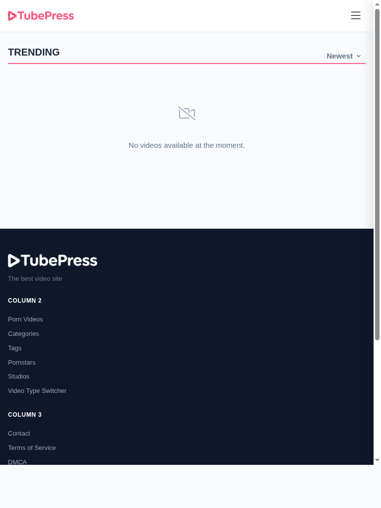 TubePress tube site CMS — Tablet responsive view